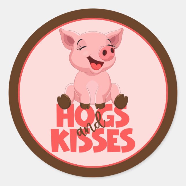 Sticker Rond Cute tourte de porc (Devant)