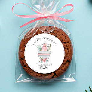 Sticker Rond Cute Ustensiles de cuisson sur blanc