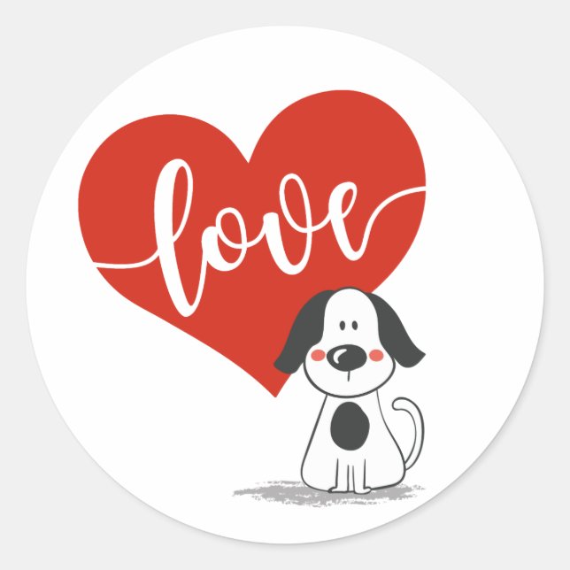 Sticker Rond Cute Valentine (Devant)