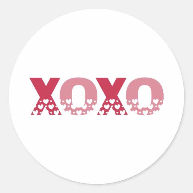 Sticker Rond Cute XOXO Hugs and Kisses Elegant (Devant)