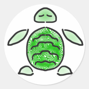 Sticker Rond Cutie de tortue de mer relaxante