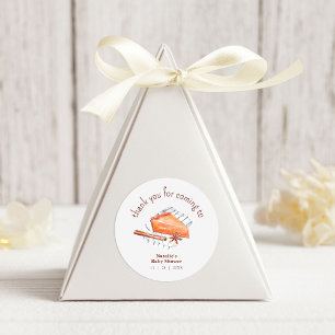 Sticker Rond Cutie Pie Est Sur Le Chemin Du Baby shower Merci