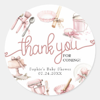 Sticker Rond Cutie Pie | Merci Baby shower rose fille