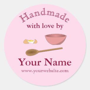 Sticker Rond Cuvette faite main par la cuisson personnalisée