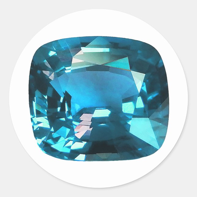 Sticker Rond Cyan Sky Blue (Devant)