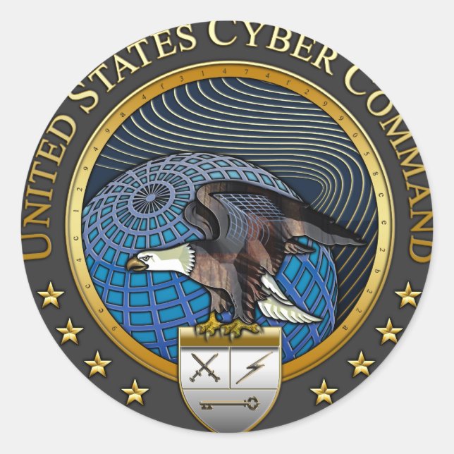 Sticker Rond Cyber-commandement américain (Devant)
