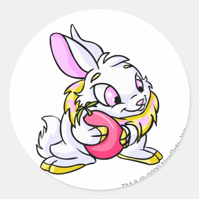 Sticker Rond Cybunny jaune étreinte Negg (Devant)
