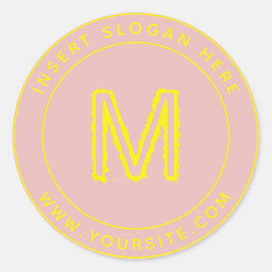 Sticker Rond Cycle de monogramme professionnel personnalisé