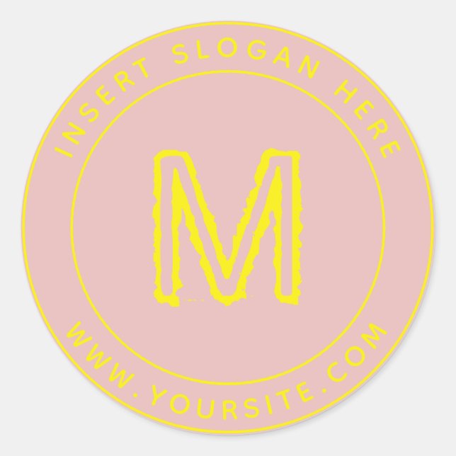 Sticker Rond Cycle de monogramme professionnel personnalisé (Devant)