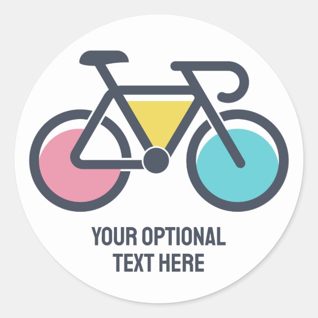 Sticker Rond Cyclisme de texte personnalisé (Devant)