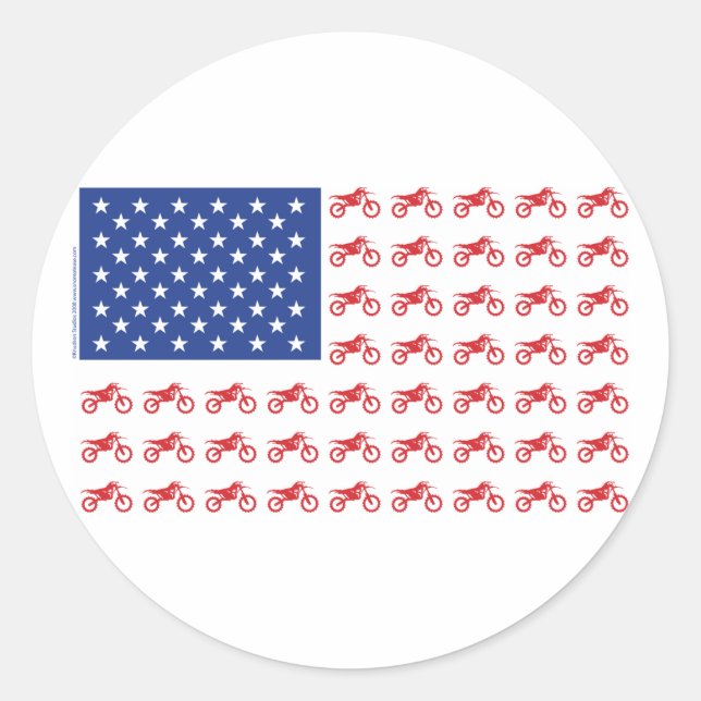 Sticker Rond Cyclisme-Drapeau-Moto-Cross (Devant)