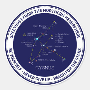 Sticker Rond Cygnus de constellation de l'hémisphère nord