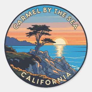 Sticker Rond Cyprès individuel Carmel-by-the-sea