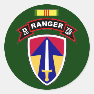 Sticker Rond D Co, 75e régiment d'infanterie - Rangers, Vietnam