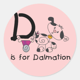 Sticker Rond D est pour les T-shirts et cadeaux Dalmation