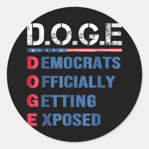 Sticker Rond D.o.g.e Doge Département de l'efficacité gouvernem