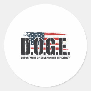 Sticker Rond D.o.g.e Doge Département de l'efficacité gouvernem