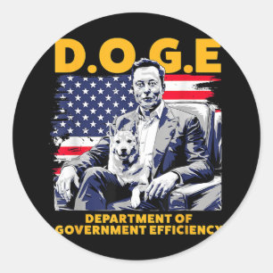 Sticker Rond D.o.g.e Ministère de l'Efficacité gouvernementale