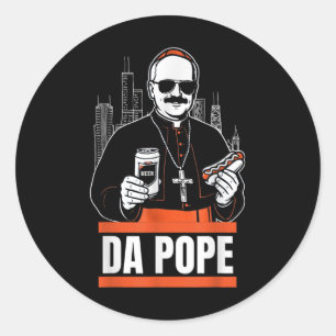 Sticker Rond Da Pope De L'Amérique Chicago Pape Leo Xiv Provost