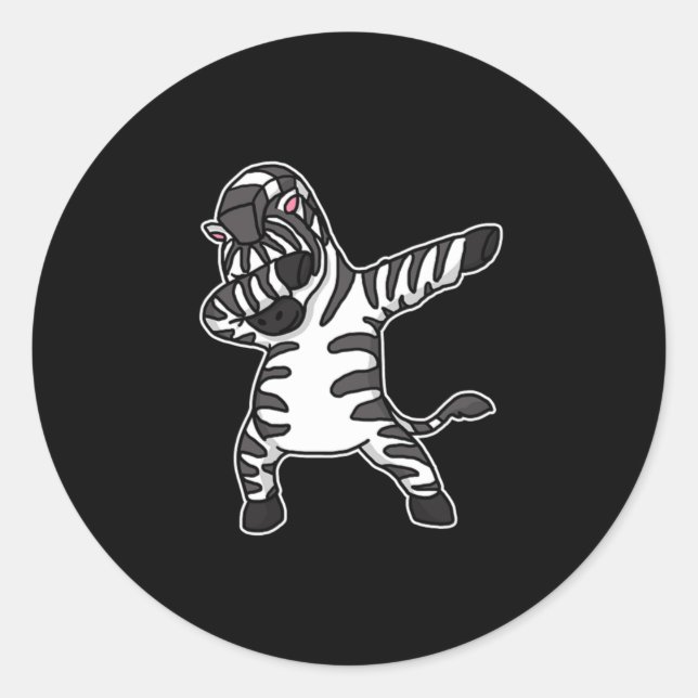 Sticker Rond Dabbing Dabbing Zebra Dab Dance Stripe Lover Cadea (Devant)