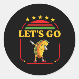 Sticker Rond Dabbing Daco Dabbing Taco Allons-y Taco 3