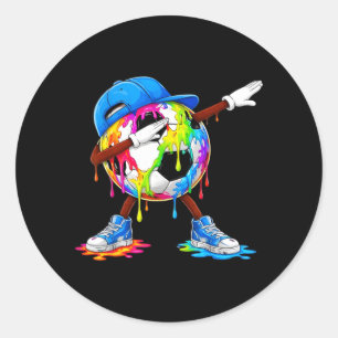 Sticker Rond Dabbing Football Glace Pour Les Garçons Drôle De F