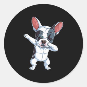 Sticker Rond Dabbing French Bulldog Enfants garçons Amoureux de