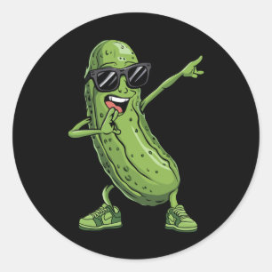 Sticker Rond Dabbing Picker Dancing Concombre Drôle Sungl Produ