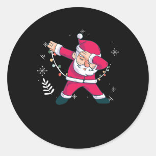Sticker Rond Dabbing Santa Claus dancer Christmas dancing