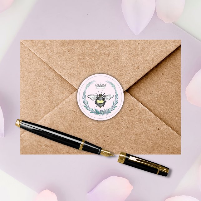 Sticker rond d'abeille couronne (Créateur téléchargé)
