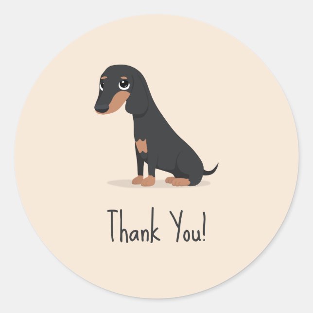 Sticker Rond Dachshund (Devant)
