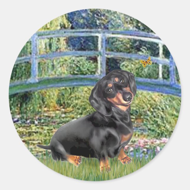 Sticker Rond Dachshund (BT4) - Pont (Devant)