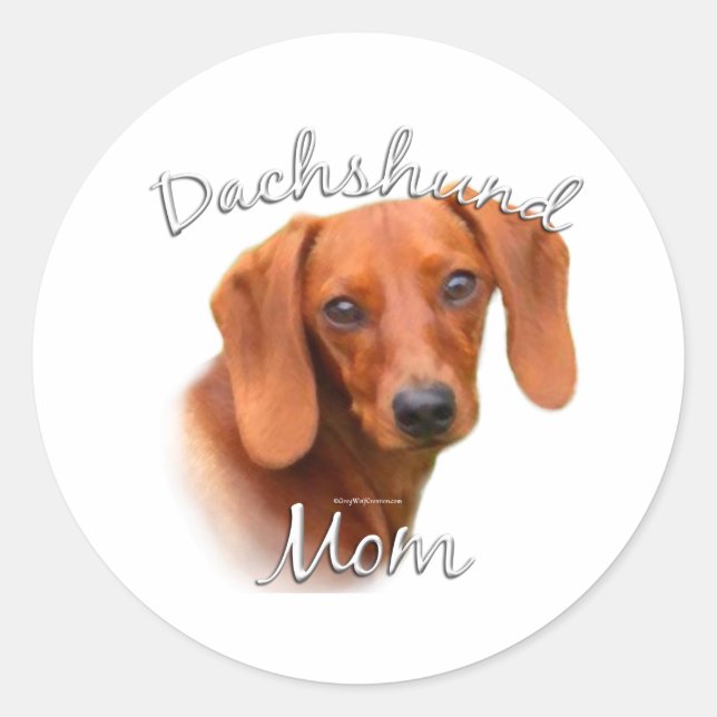 Sticker Rond Dachshund Maman 2 (Devant)
