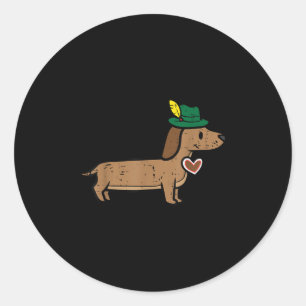 Sticker Rond Dachshund mignon Saucisse Chien Allemand Enfants H