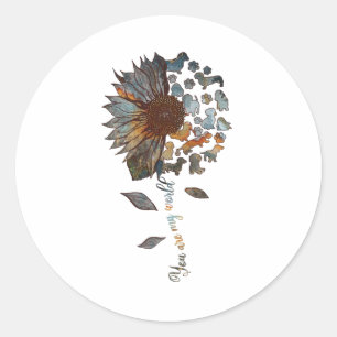 Sticker Rond Dachshund Tournesol Vous Êtes Mes Amoureux de les 