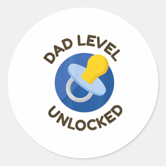 Sticker Rond Dad Level Unlocked New Daddy Gifting Ideas  (Devant)