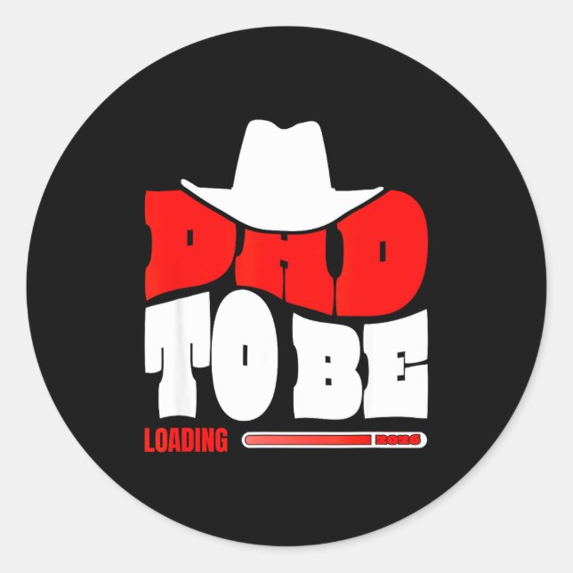 Sticker Rond Dad To Be 2026 Dad Loading Funny New Dad  (Devant)