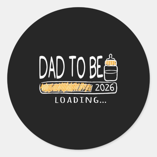 Sticker Rond Dad To Be 2026 Loading Pregnancy Announcement New  (Devant)