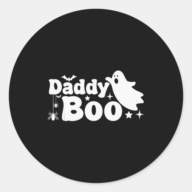 Sticker Rond Daddy Boo Funny Ghost Halloween Family Matching  (Devant)