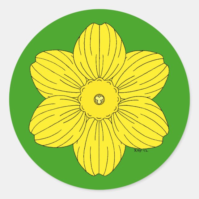 Sticker Rond Daffodique héraldique (Devant)