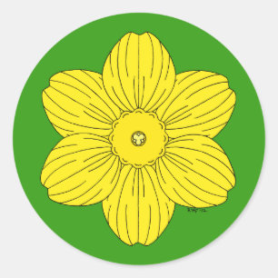 Sticker Rond Daffodique héraldique