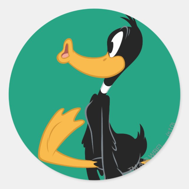 Sticker Rond DAFFY DUCK™ Être fou (Devant)