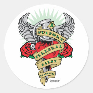 Sticker Rond Dagger de paralysie cérébrale
