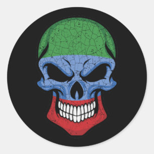Sticker Rond Daghestan - Drapeau crâne souriant