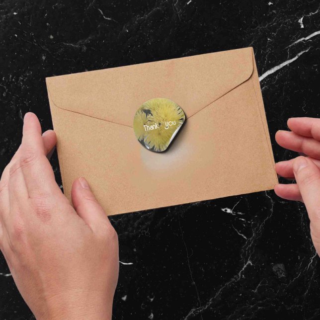 Sticker Rond dahlias jaunes - Merci (Créateur téléchargé)