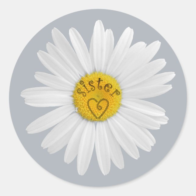 Sticker Rond Daisy Flower Pour Personnaliser D'Art Soeur Arrièr (Devant)