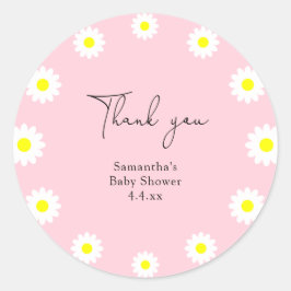 Sticker Rond Daisy - merci baby shower
