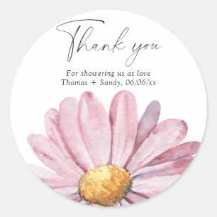Sticker Rond Daisy - Merci pour la fête de Baby Shower