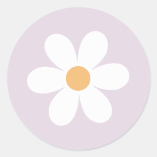 Sticker Rond Daisy Rétro violet