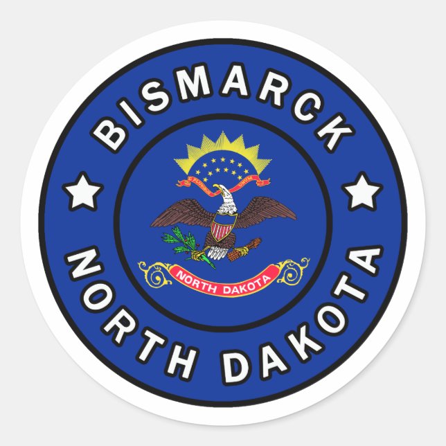Sticker Rond Dakota de Bismarck (Devant)